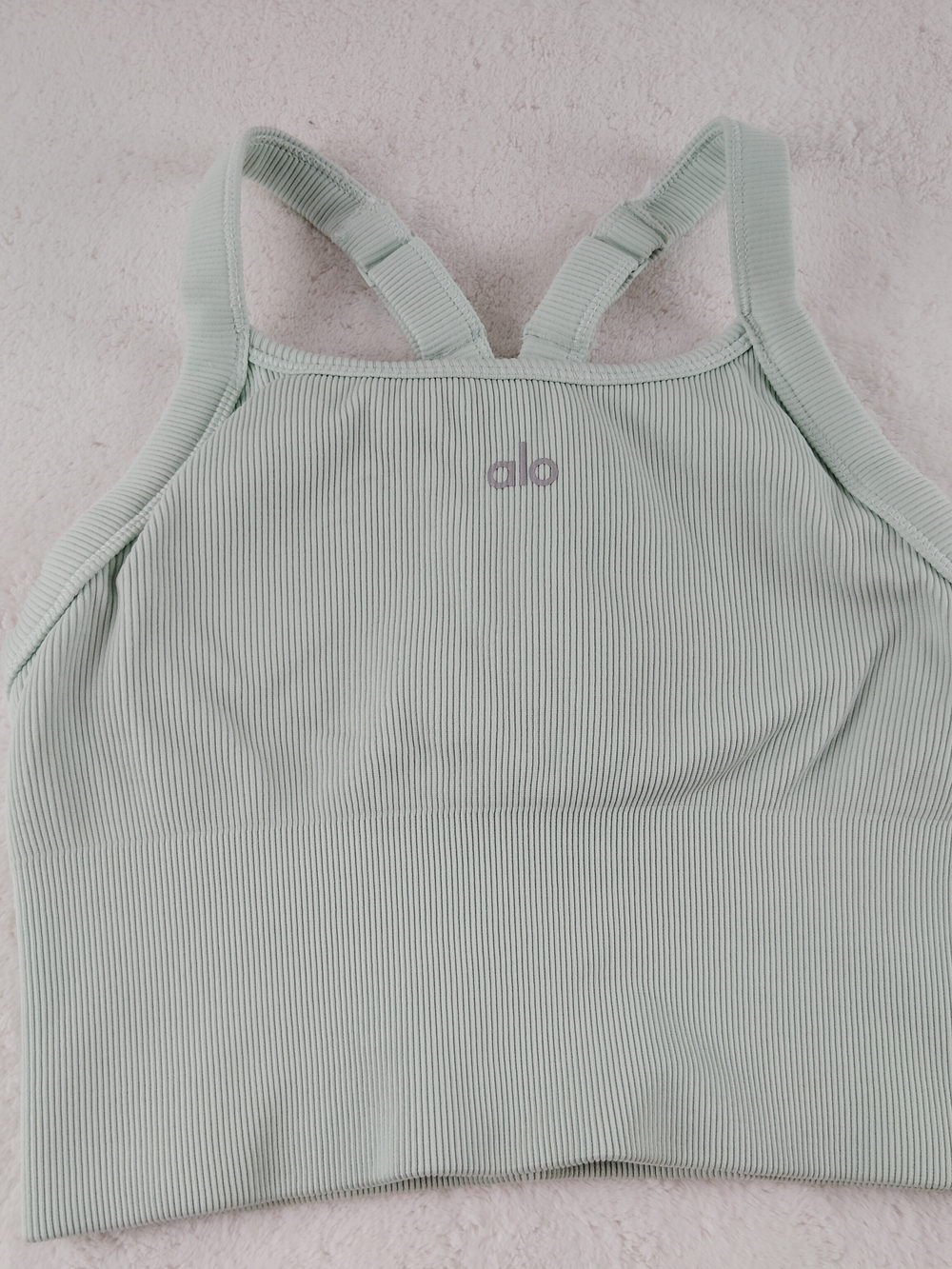 Alo Ribbed Sports Bra Top Sz Xs Color Mint